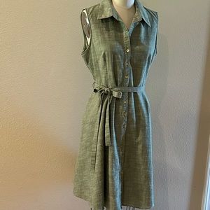 Moss Green Button Down Dress
